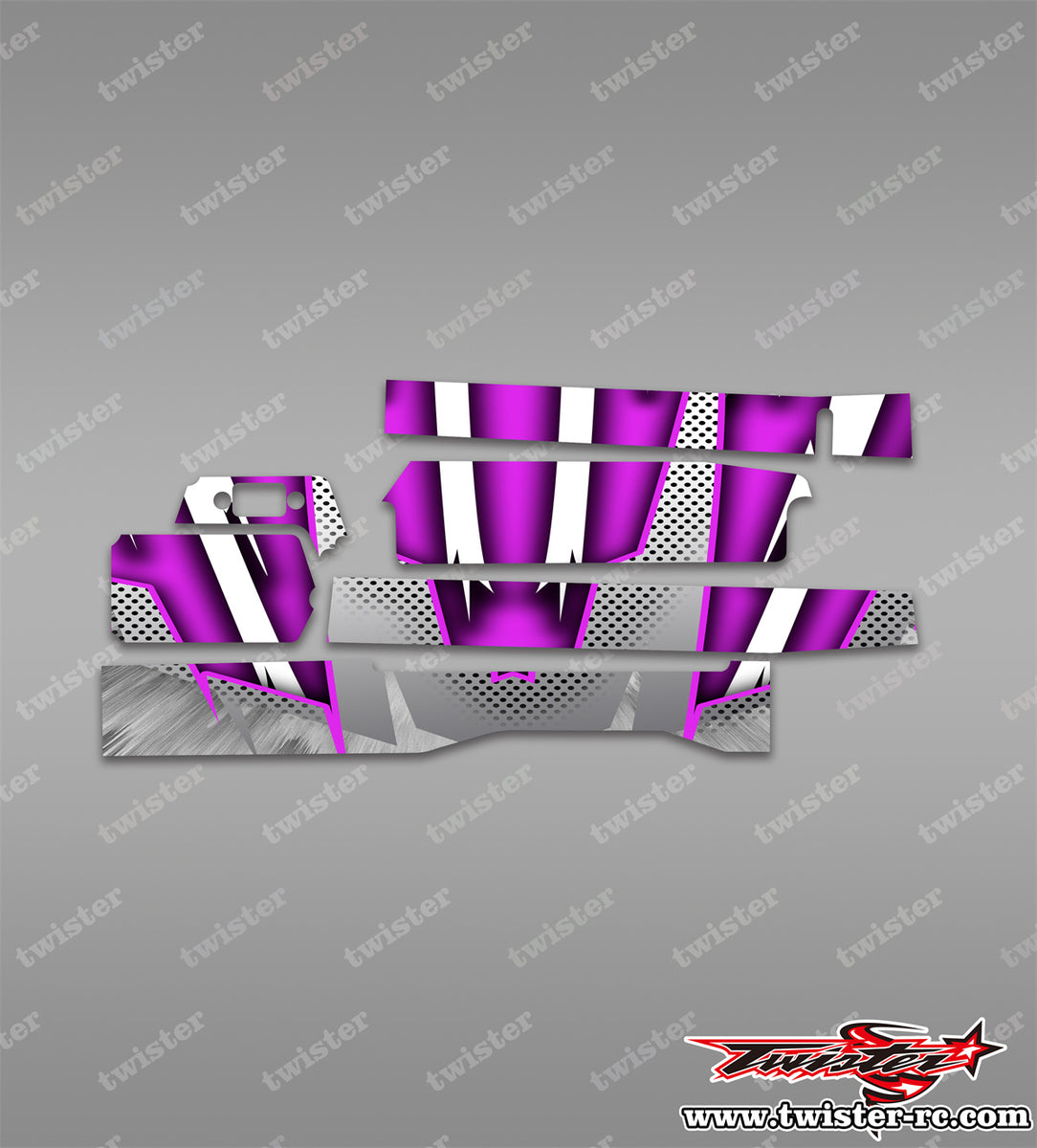 TR-MBX8R-MA8 Mugen MBX8R Radio Box Metallic/Optical White Pattern Wrap ...