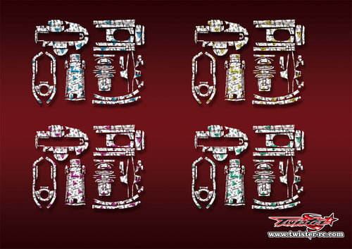 TR-T6PV-MT2  Futaba T6PV Optical White Pattern Wrap ( Type MT2 )4 Colors