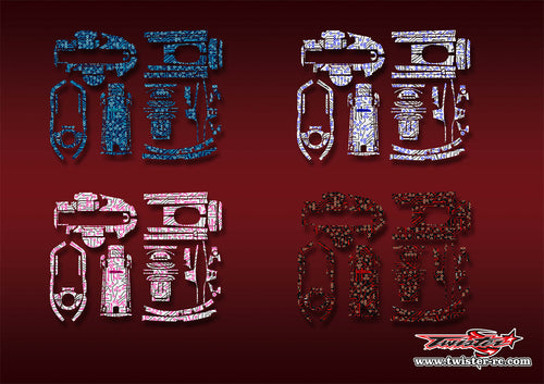 TR-T6PV-MT4   Futaba T6PV  Optical White Pattern Wrap ( Type MT4 ) 4 Colors