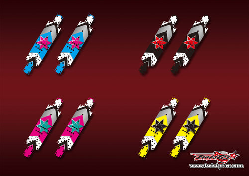 TR-B74.2CP-MA16    Team Associated RC10 B74.2 Chassis Protector Metallic/Optical White Pattern Wrap 2pcs.( Type A16) 4 Colors