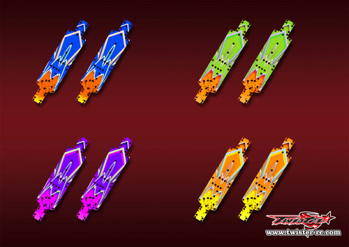 TR-B74.2CP-MA18    Team Associated RC10 B74.2 Chassis Protector Metallic/Optical White Pattern Wrap 2pcs.( Type A18 ) 4 Colors