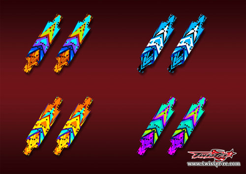 TR-B74.2CP-MA19   Team Associated RC10 B74.2 Chassis Protector Metallic/Optical White Pattern Wrap 2pcs.( Type A19 ) 4 Colors