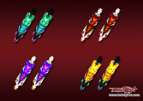 TR-B74.2CP-MA20    Team Associated RC10 B74.2 Chassis Protector Metallochrome/Optical white Wave Pattern Wrap 2pcs.( Type A20 ) 4 colors