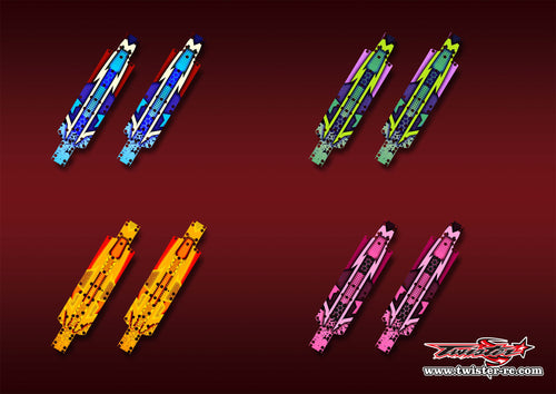 TR-B74.2CP-MA9   Team Associated RC10 B74.2 Chassis Protector Metallic/Optical White Pattern Wrap 2pcs.( Type A9 )4 colors