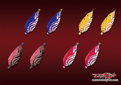 TR-B7CP-MA14   Team Associated RC10 B7 Chassis Protector Metallic/Optical White Pattern Wrap 2pcs.( Type A14 )4 Colors