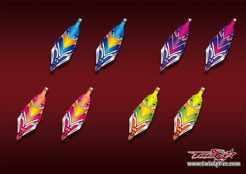 TR-B7CP-MA15   Team Associated RC10 B7 Chassis Protector Metallic/Optical White Pattern Wrap 2pcs.( Type A15)4 Colors