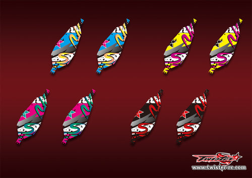 TR-B7CP-MA16   Team Associated RC10 B7 Chassis Protector Metallic/Optical White Pattern Wrap 2pcs.( Type A16) 4 Colors