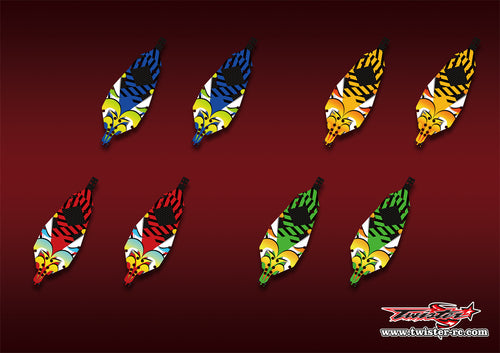 TR-B7CP-MA17   Team Associated RC10 B7 Chassis Protector Metallic/Optical White Pattern Wrap 2pcs.( Type A17 ) 4 Colors