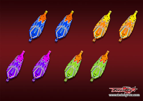 TR-B7CP-MA18    Team Associated RC10 B7 Chassis Protector Metallic/Optical White Pattern Wrap 2pcs.( Type A18 ) 4 Colors