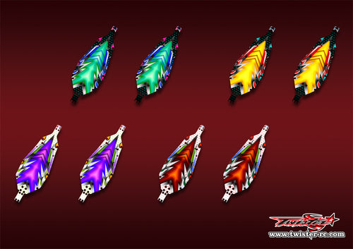 TR-B7CP-MA20   Team Associated RC10 B7 Chassis Protector Metallochrome/Optical white Wave Pattern Wrap 2pcs.( Type A20 ) 4 colors