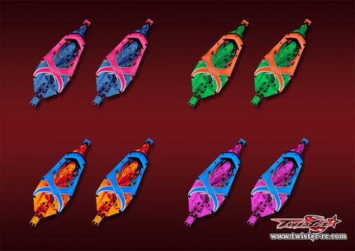 TR-B7CP-MA7   Team Associated RC10 B7 Chassis Protector Metallic/Optical White Pattern Wrap 2pcs.( Type A7 )4 Colors