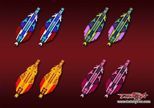 TR-B7CP-MA9   Team Associated RC10 B7 Chassis Protector Metallic/Optical White Pattern Wrap 2pcs.( Type A9 )4 colors