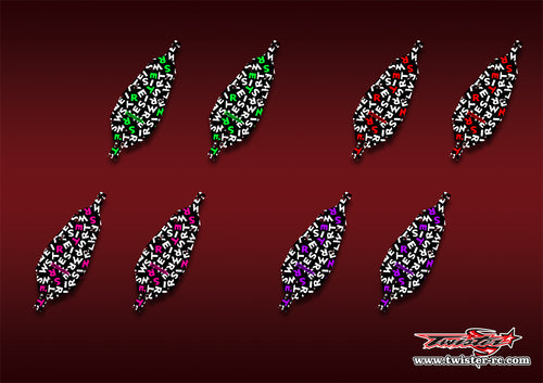 TR-B7CP-MT1    Team Associated RC10 B7 Chassis Protector Optical White Pattern Wrap 2pcs.( Type MT1 )4 Colors