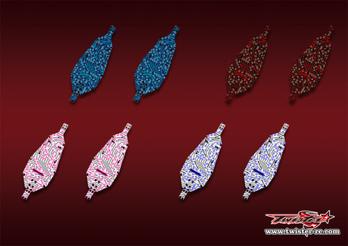 TR-B7CP-MT4   Team Associated RC10 B7 Chassis Protector Optical White Pattern Wrap 2pcs.( Type MT4 ) 4 Colors