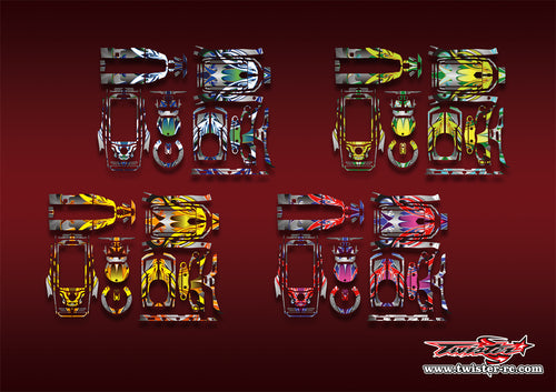 TR-FSG11P-MA12  Flysky FS-G11P Metallic/Optical White Pattern Wrap ( Type A12 )4 Colors