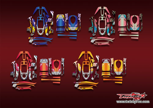 TR-GT5-MA14    Flysky GT5 Metallic/Optical White Pattern Wrap ( Type A14 )4 Colors