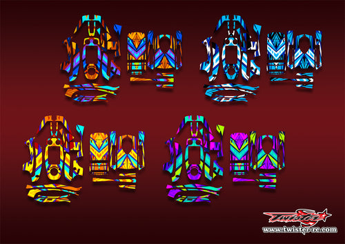 TR-GT5-MA19  Flysky GT5 Metallic/Optical White Pattern Wrap ( Type A19 ) 4 Colors