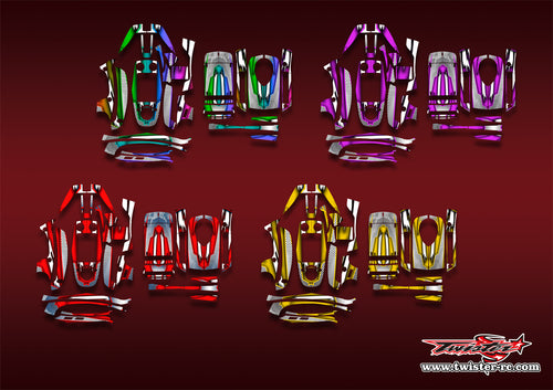 TR-GT5-MA8   Flysky GT5 Metallic/Optical White Pattern Wrap ( Type A8 ) 4 colors