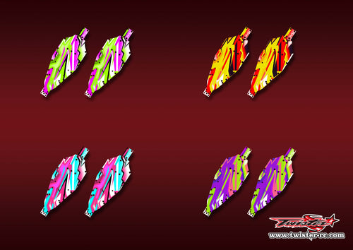 TR-MSB1CP-MA22    Mugen MSB1 Chassis Protector Metallic/Optical White Pattern Wrap 2pcs.( Type A22 ) 4 Colors