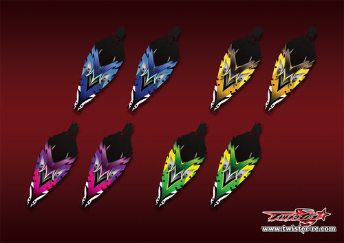 TR-MSB1CP-MA2    Mugen MSB1 Chassis Protector Metallic/Optical White Pattern Wrap 2pcs.( Type A2 )4 Colors