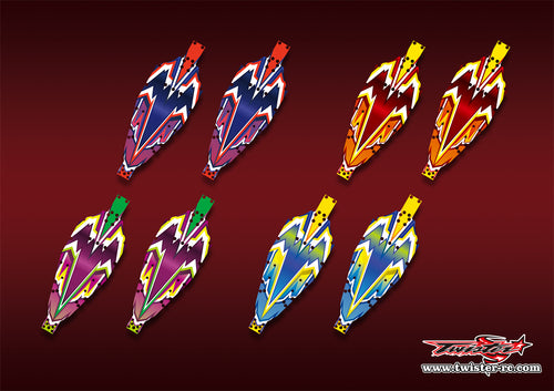 TR-MSB1CP-MA4    Mugen MSB1 Chassis Protector Metallic/Optical White Pattern Wrap 2pcs.( Type A4 ) 4 colors