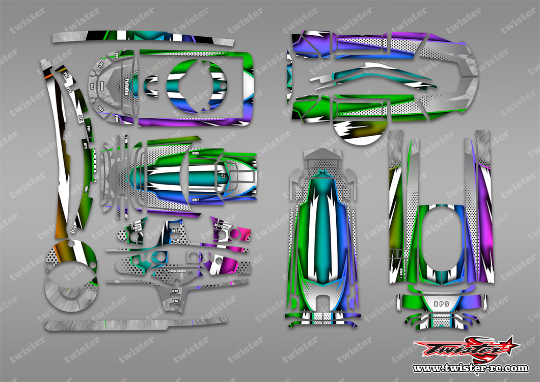 TR-T10PX-MA8 Futaba T10PX Metallic/Optical White Pattern Radio Wrap ( Type A8 ) 4 colors