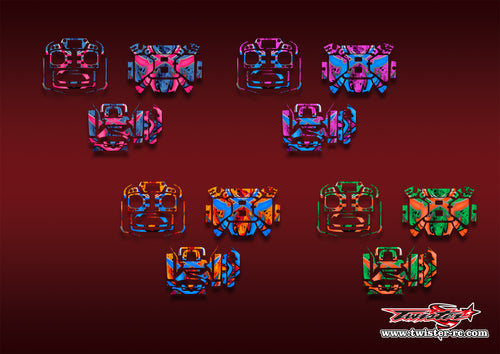 TR-T32MZ WC-MA7   Futaba T32MZ WC Metallic/Optical White Pattern Wrap ( Type A7 ) 4 Colors