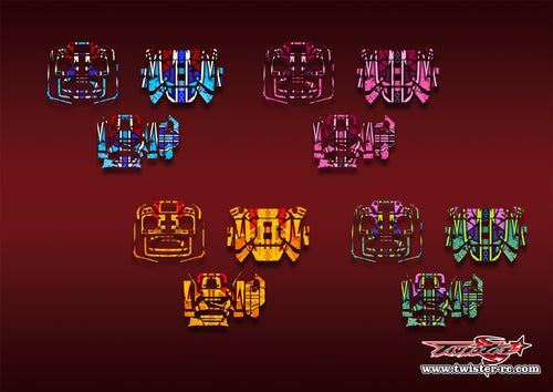 TR-T32MZ WC-MA9   Futaba T32MZ WC  Metallic/Optical White Pattern Wrap ( Type A9 )4 colors