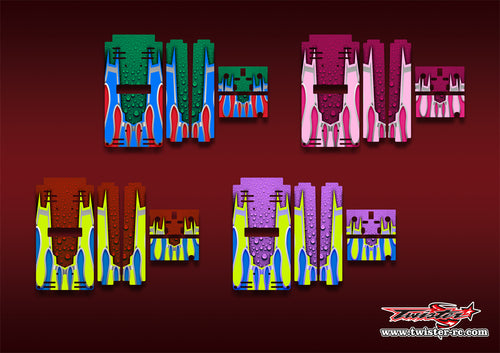 TR-TB-MA10 T-Work's Off Road Starter Box Metallochrome Wave Pattern Wrap ( Type A10 ) 4 Colors