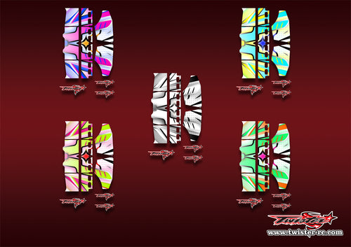 TR-TW-MA21    T-WORK'S Airflow Buggy Wing Metallic/Optical White Pattern Wrap ( Type A21 ) 5 Colors