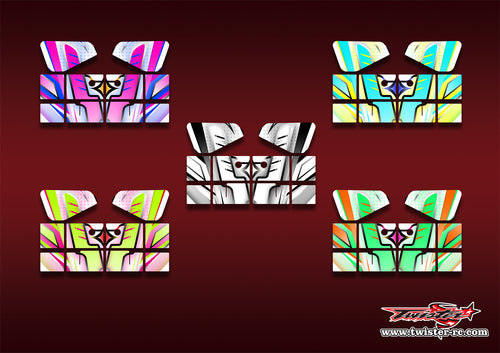 TR-X8W-MA21   Xray XB8 Wing Metallic/Optical White Pattern Wrap ( Type A21 ) 5 Colors