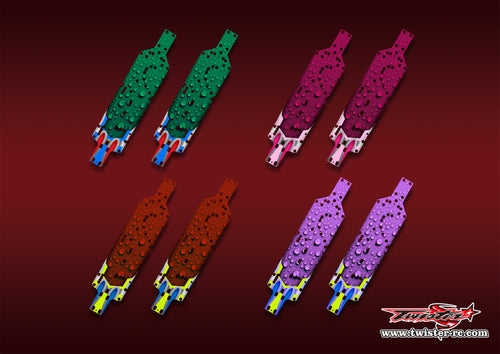 TR-XB4'25CP-MA10   Xray XB4'25 Chassis Protector Metallic/Optical White Pattern Wrap 2pcs.( Type A10 ) 4 Colors