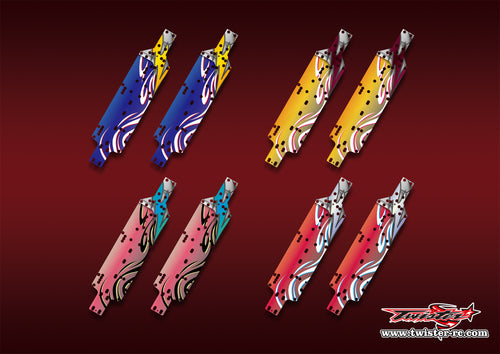 TR-XB4'25CP-MA14   Xray XB4'25 Chassis Protector Metallic/Optical White Pattern Wrap 2pcs.( Type A14 )4 Colors