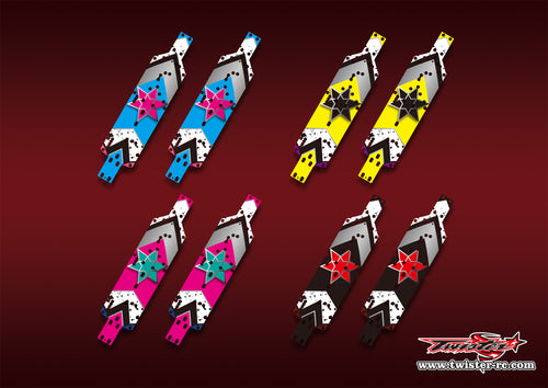 TR-XB4'25CP-MA16    Xray XB4'25 Chassis Protector Metallic/Optical White Pattern Wrap 2pcs.( Type A16) 4 Colors