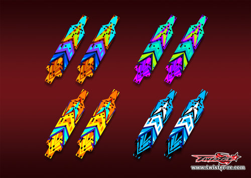 TR-XB4'25CP-MA19   Xray XB4'25 Chassis Protector Metallic/Optical White Pattern Wrap 2pcs.( Type A19 ) 4 Colors