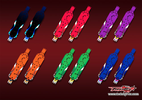 TR-XB4'25CP-MA1   Xray XB4'25 Chassis Protector Metallic/Optical White Pattern Wrap 2pcs. ( Type A1 )6 colors