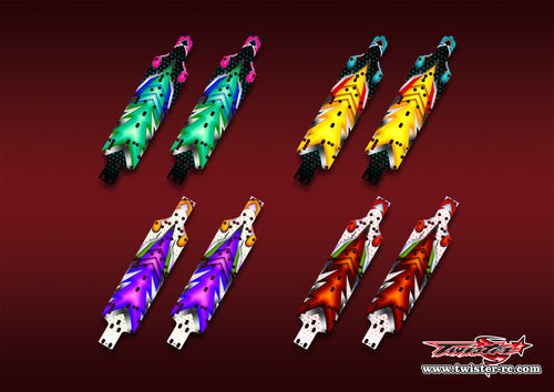 TR-XB4'25CP-MA20    Xray XB4'25 Chassis Protector Metallochrome/Optical white Wave Pattern Wrap 2pcs.( Type A20 ) 4 colors