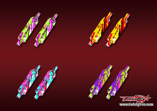 TR-XB4'25CP-MA22    Xray XB4'25 Chassis Protector Metallic/Optical White Pattern Wrap 2pcs.( Type A22 ) 4 Colors