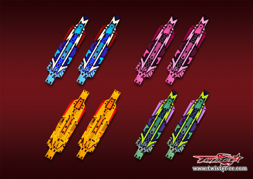 TR-XB4'25CP-MA9   Xray XB4'25 Chassis Protector Metallic/Optical White Pattern Wrap 2pcs.( Type A9 )4 colors