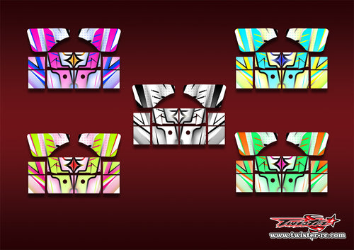 TR-XB8W-MA21    Xray XB8 2022 Wing Metallic/Optical White Pattern Wrap ( Type A21 ) 5 Colors