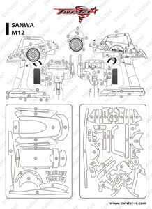 TR-M12-MA2 Sanwa M12 Metallic/Optical White Pattern Radio Wrap( Type A2 ) 4colors