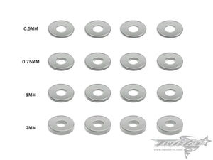 TR-AC69-TB Aluminum Shim 3X7.8mm Set 0.5,0.75,1,2mm each 4pcs.