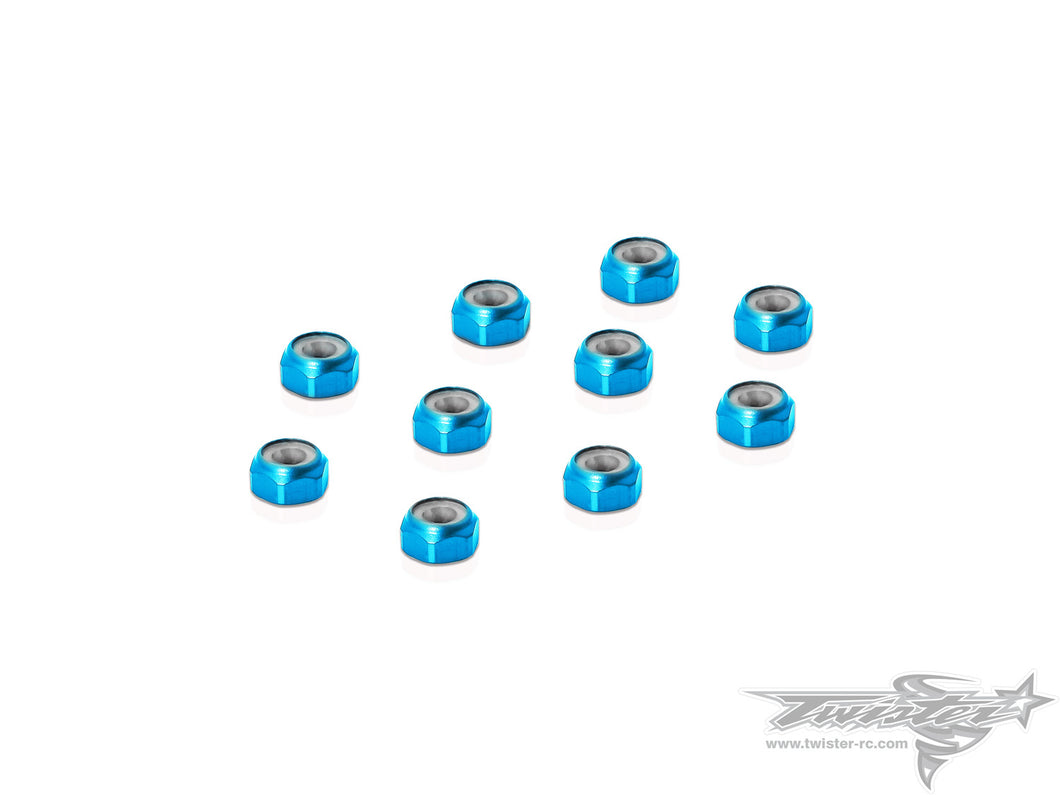 TR-AL-3SLN Aluminium Shock Lock Nuts 3mm 10pcs.