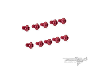 TR-ALS-UR 7075-T6 M3 Hex. Socket UFO Head Screw(Red)  10pcs.