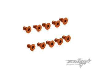 TR-ALS-CO 7075-T6 M3 Hex. Countersink Screw (Orange) 10pcs.