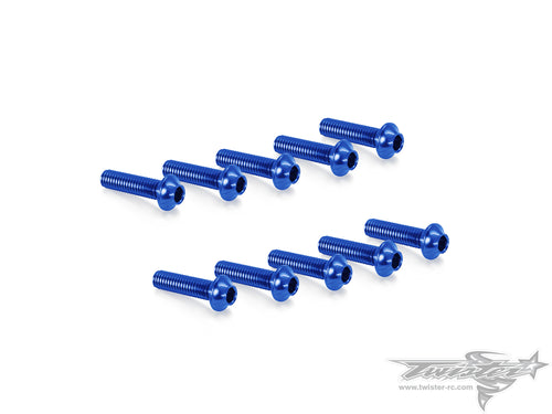 TR-ALS-UDB 7075-T6 M3 Hex. Socket UFO Head Screw(Dark Blue)  10pcs.