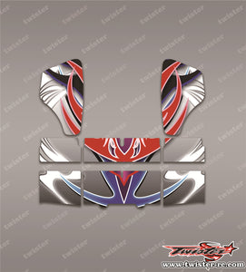 TR-HBW-MA12 HB Racing Wing Metallic/Optical White Pattern  Wrap ( Type A12 )4 Colors