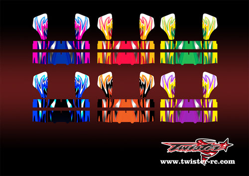 TR-HBW-MA1 HB Racing Wing Metallic/Optical White Pattern Wrap ( Type A1 )