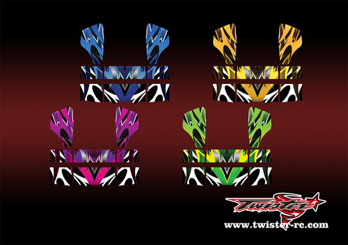 TR-HBW-MA2 HB Racing Wing Metallic/Optical White Pattern Wrap ( Type A2 )