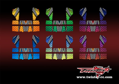 TR-HBW-MA3 HB Racing Wing Metallic/Optical White Pattern Wrap ( Type A3 )